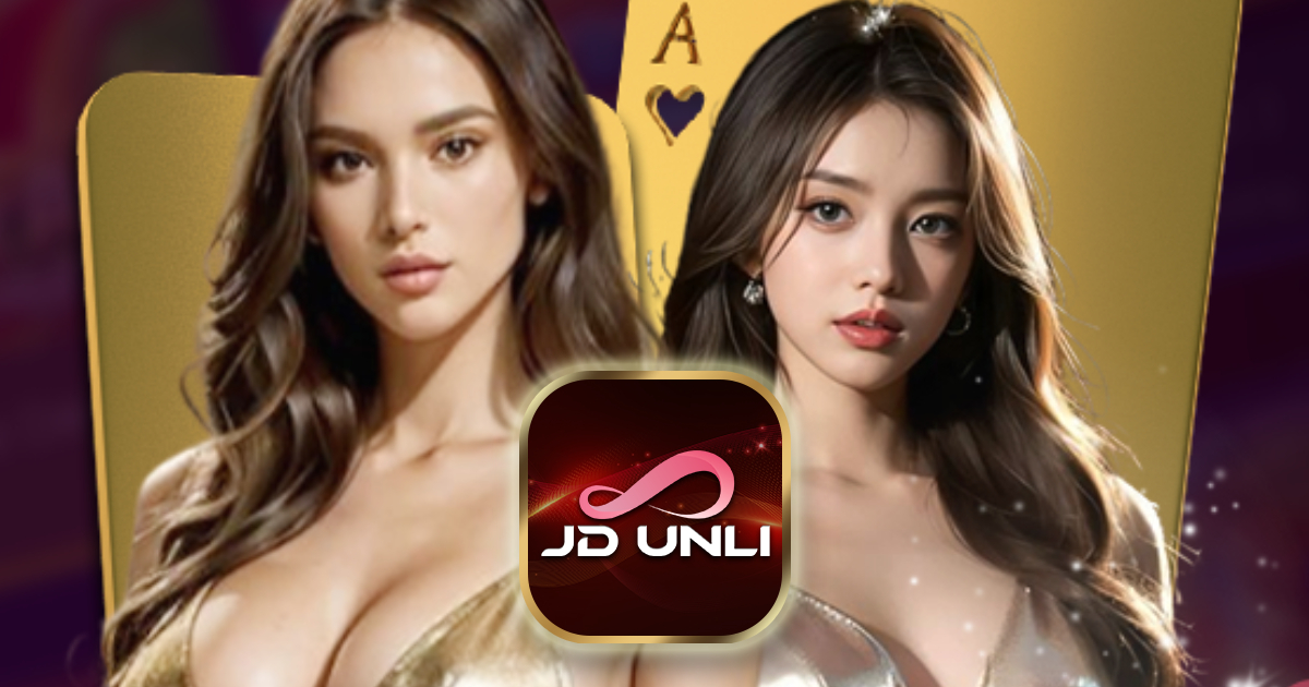 Main banner featuring JDUnli888 app and key games